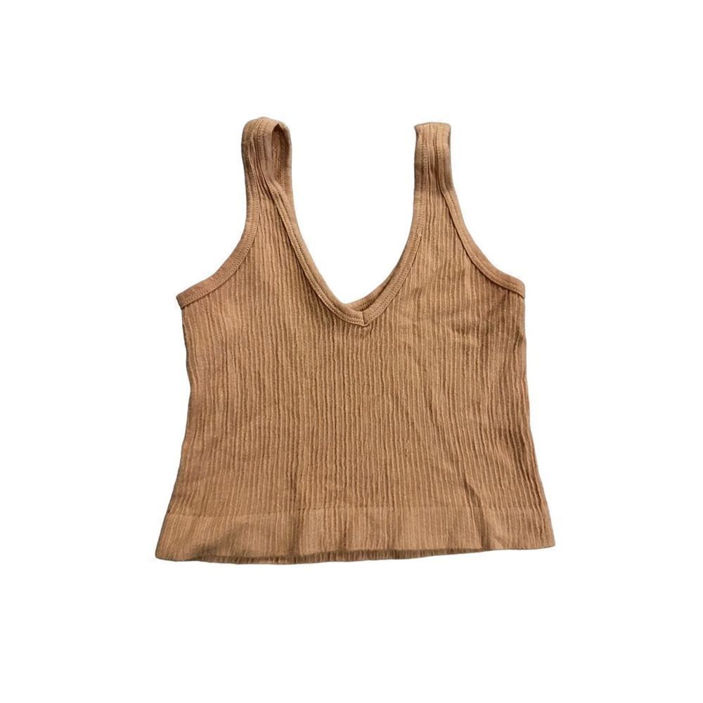 UO Out From Under Drew Seamless Ribbed Bra Top Rust Brown sz Small